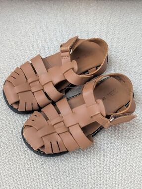 Kids Brown Fisherman Sandals - Zara Sz 24
